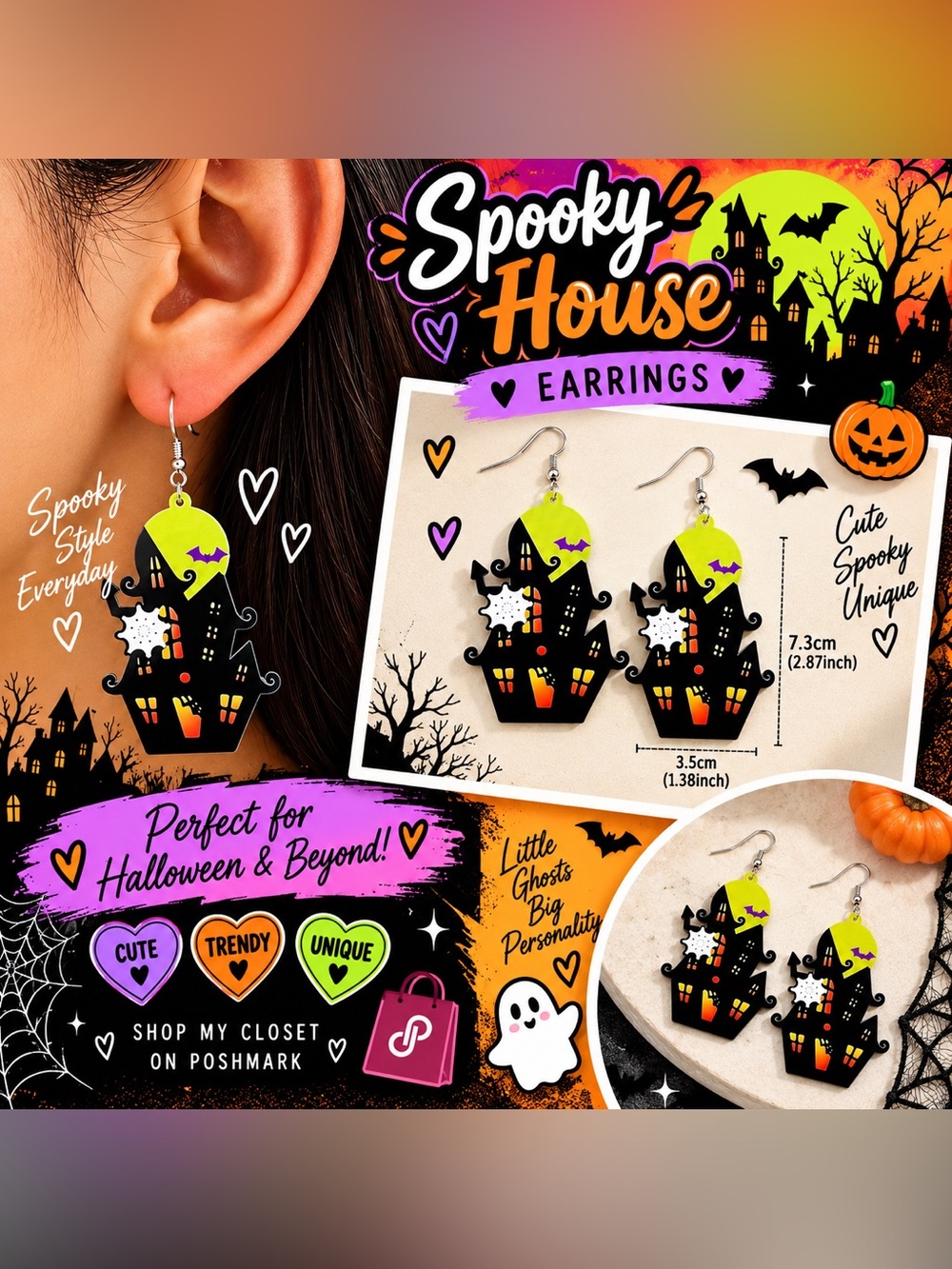 👻🆕👻Spooky House Halloween Earrings